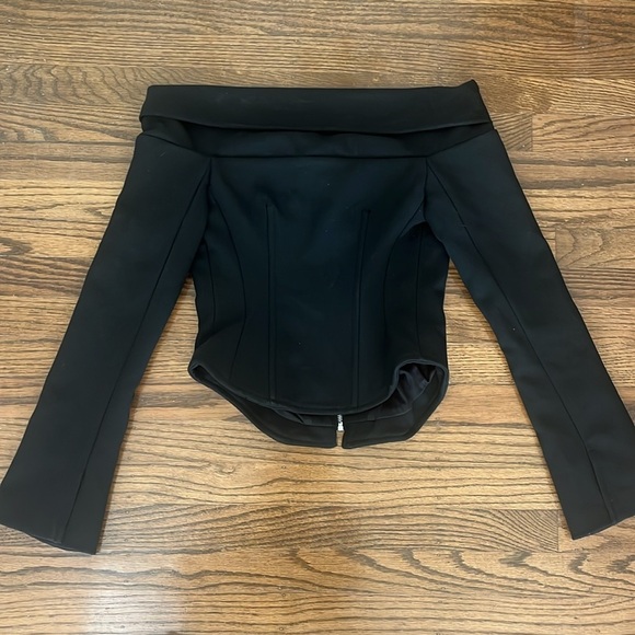 ZARA LIMITED EDITION off the shoulder Blouse Black Size XS New With Tag - Picture 16 of 16